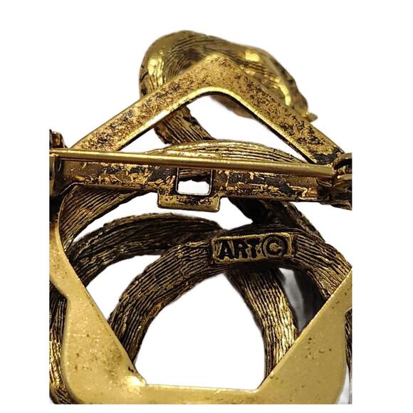 Vintage Arthur Pepper ART Coiled Snake Brooch Scarf Clip - Picture 4 of 13